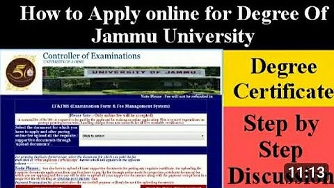 How to apply for degree certificate in jammu university ####travel