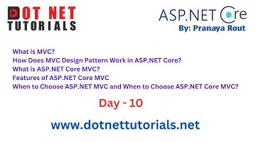MVC Design Pattern in ASP.NET Core | Day 10 | Dot Net Tutorials | Pranaya Rout | Online Training