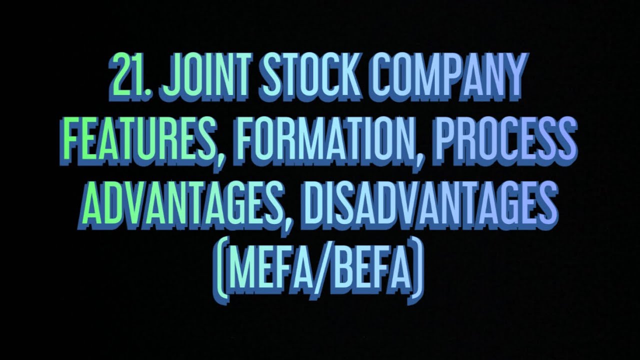 Advantages Of Joint Stock Company Pdf