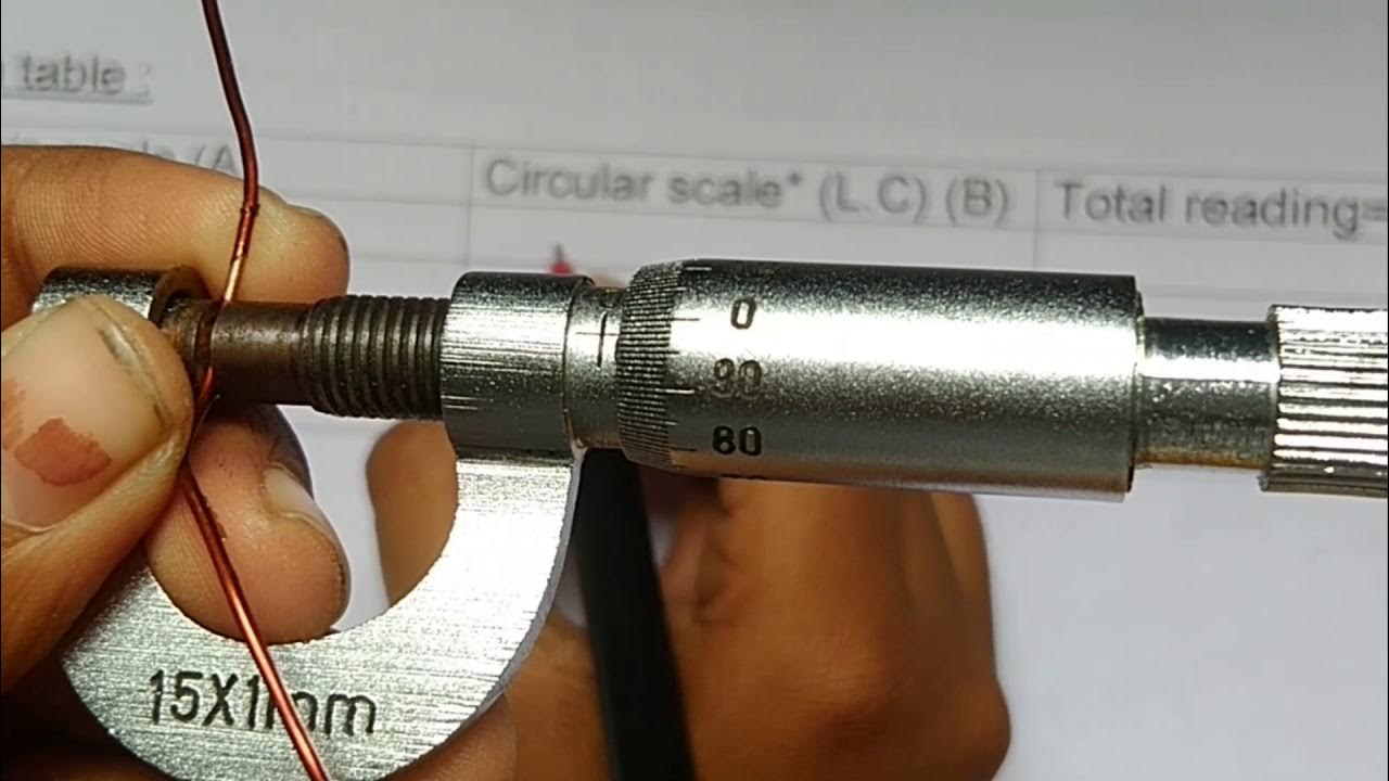 Screw Gauge (English) , How to determine the thickness of a copper wire