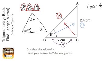 Trigonometry: Basic Find Length B (tan) (Grade 5) - OnMaths GCSE Maths Revision