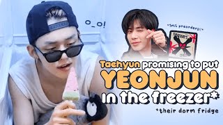 TXT putting Yeonjun in the freezer🦊🧊 (feat. Taehyun)