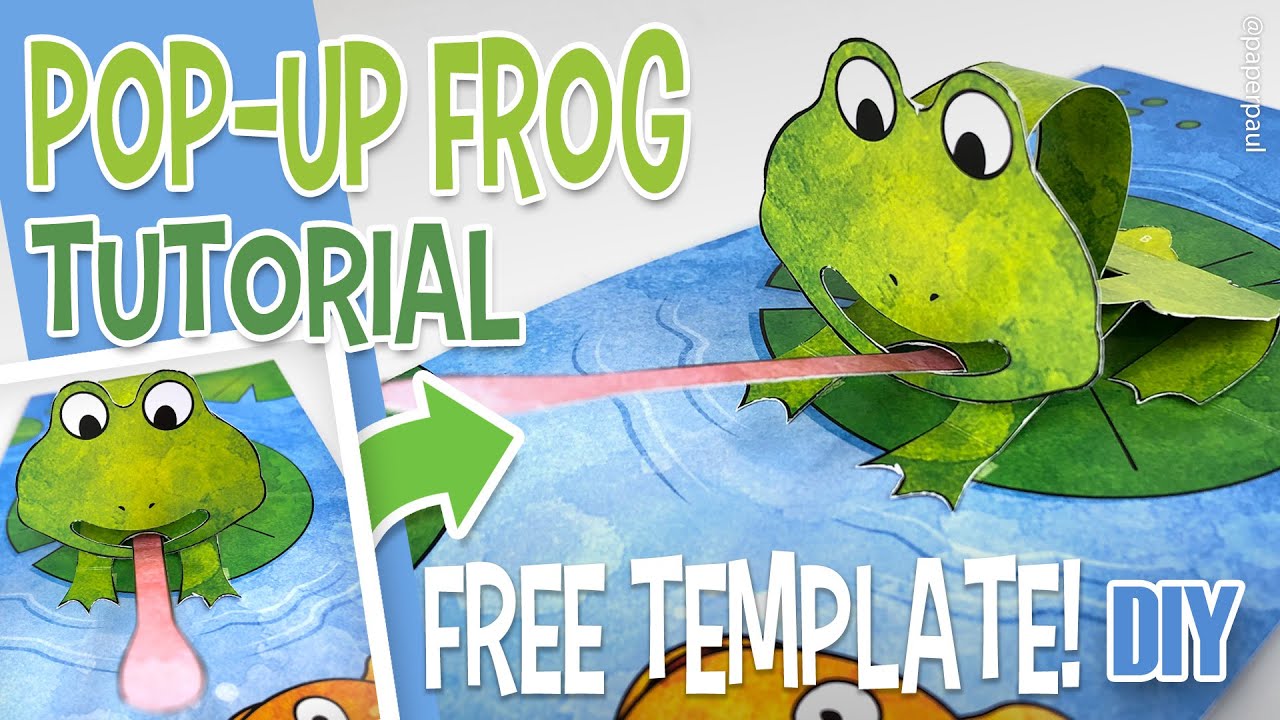 kollidere Kent sirene DIY Pop-up Frog card with Free template (download link in description) -  YouTube