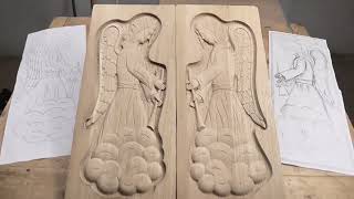 Wood carving, angels