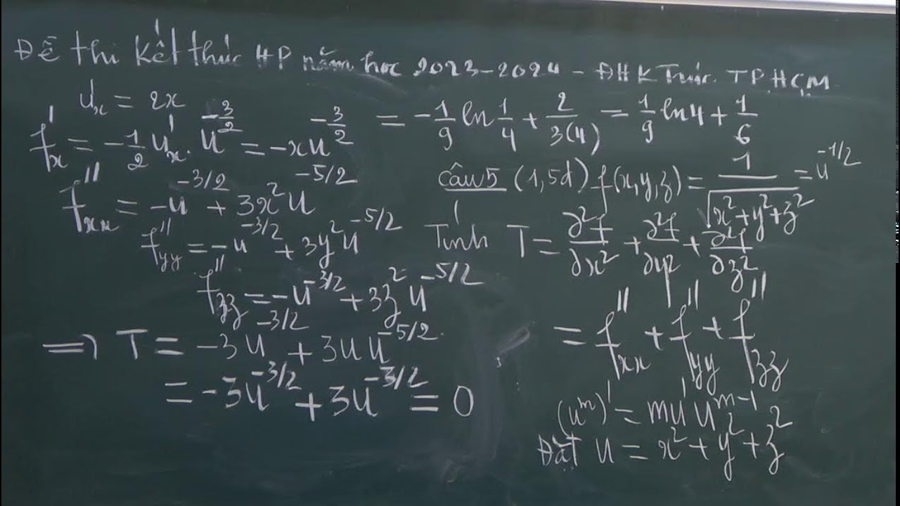 ĐỀ MÔN TOÁN CAO CẤP 1 NK 2023- 2024. (ĐH KIẾN TRÚC TPHCM).( CÂU 3,4,5)