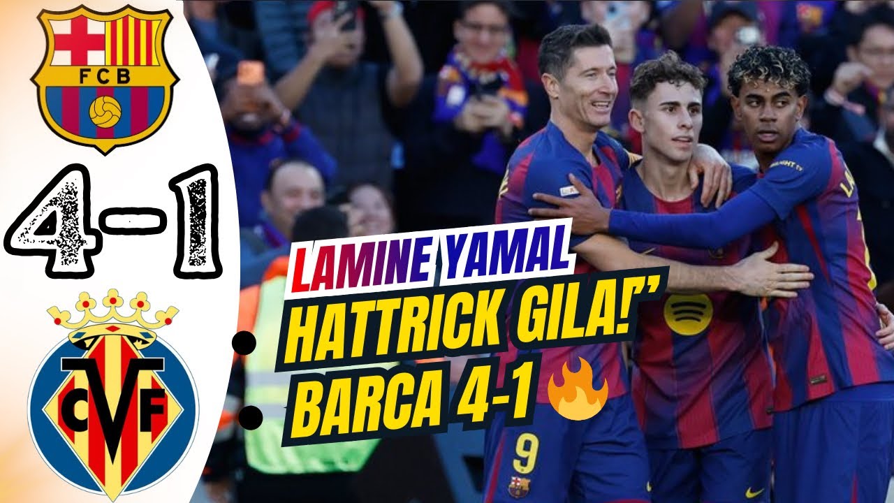 Barcelona Pesta Gol 4-1! Lamine Yamal Menggila, Lewandowski Tutup Laga
