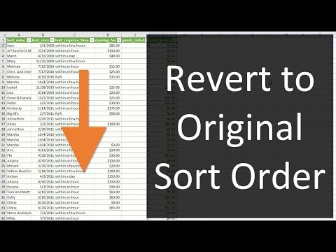 Video: How To Undo Sorting