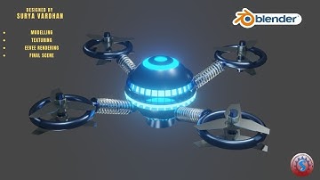 SCIFI SPACE DRONE 3D MODELLING || EEVEE RENDERING || BLENDER 2 9