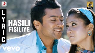 Video thumbnail of "Aadhavan - Hasili Fisiliye Lyric Video | Suriya"