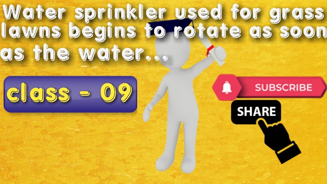 Water sprinkler used for grass lawns begins to rotate as soon as the