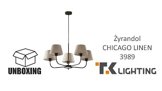 Żyrandol CHICAGO LINEN 3989 TK Lighting. Połączenie nowoczesności z naturalnością do sypialni kuchni