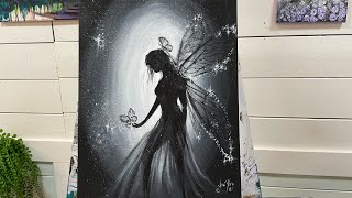 How To Paint “WINGED BEAUTY” Acrylic step by step Tutorial