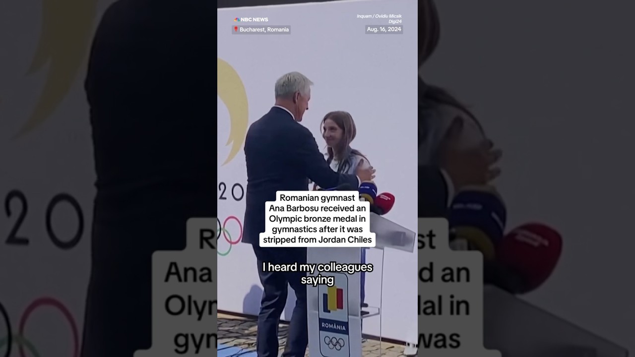 Romanian gymnast receives Olympic bronze medal after it was stripped from Jordan Chiles Romanian gymnast receives Olympic bronze medal after it was stripped from Jordan Chiles