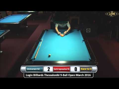 Login Billiards Thessaloniki 9-Ball Open Tournament March 2016 - Immonen vs. Sotiropoulos