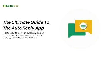 The Ultimate Guide To Using The Auto Reply App | Part 1: How To Create An Auto Reply Message