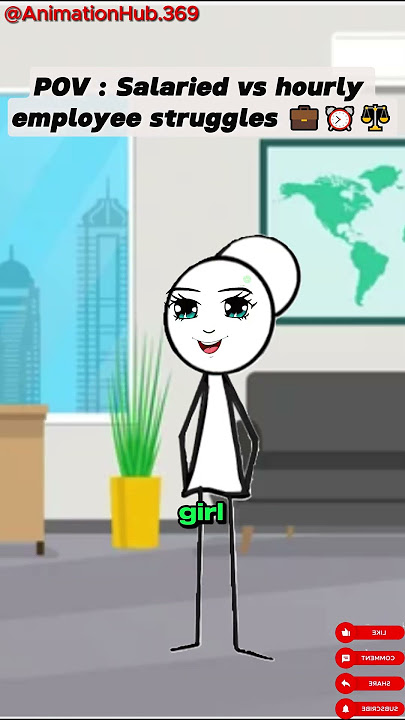 Salaried vs hourly employee struggles 💼⏰⚖️#shorts #short #animation AC@Therealveronika