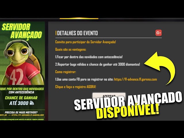 O Servidor Avançado Free Fire: Como Registar - TodoFreeFire