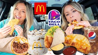 Trying NEW Taco Bell Grilled Cheese Dipping Tacos AGAIN + McDonald's Peanut Butter Crunch McFlurry