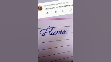 Huma beautiful name write in cursive writing #beautiful#cursive#writing#shorts#clips#yshorts