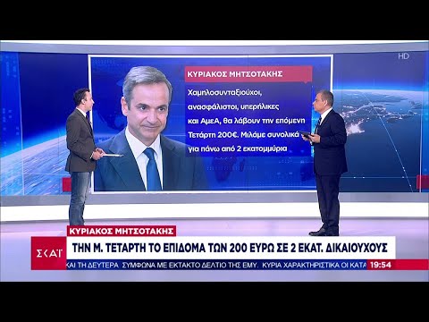 Κ. Μητσοτάκης: Την Μ. Τετάρτη το επίδομα των 200 Ευρώ σε 2 εκατ. δικαιούχους | Βραδινό Δελτίο