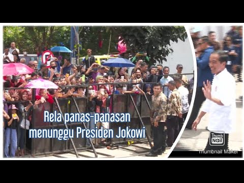 Warga rela panas-panasan agar bisa bertemu Presiden Jokowi di Bandung