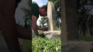 Remounting Old Gravestone From The 1800s