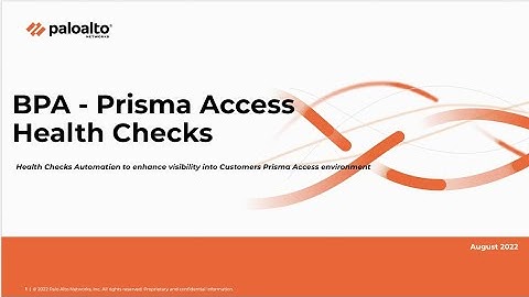 BPA-Prisma Access Health Check
