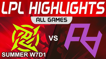 NIP vs RA Highlights ALL GAMES LPL Summer Season 2023 W7D1 Ninjas in Pyjamas vs Rare Atom by Onivia