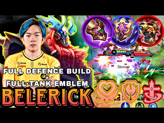 ONIC KIBOY Full Tank Emblem in Solo RANKED is MONSTEROUS🔥Belerick Best Build 2023 ~ ZuruPlaysML class=