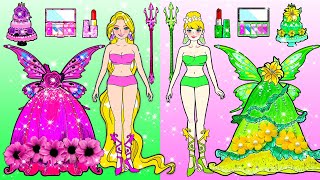 Maquillar Y Vestir a Barbie Rosa Y Verde Fairy Contest Extreme Makeover - Manualidades De Papel DIY by WOA Doll España 3,543 views 3 weeks ago 34 minutes