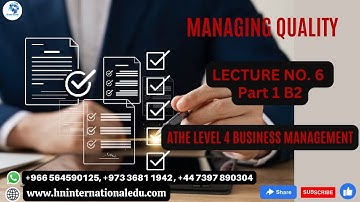 Managing Quality Lecture No. 06 Part 1 B2 ATHE Level 4 Business Management