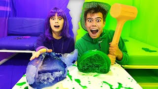 Purple vs Green Challenge for Friends from Nastya Artem and Mia