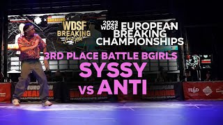 Syssy vs Anti | 3RD PLACE | WDSF European Championships Breaking 2023