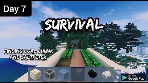 Survival Day 7, Finding coal chunk and saltpeter mini Block craft