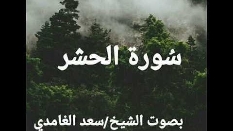 سوره الحشر "كامله" بصوت الشيخ سعد الغامدي جوده عاليه HD