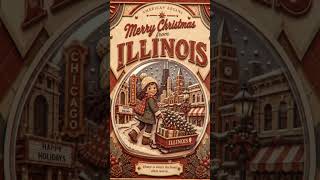Merry Christmas from Illinois Vintage Snow Globe Holiday Postcard