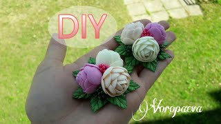 Самые простые цветы из фоамирана Канзаши/ DIY Hair ornaments