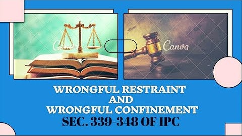 WRONGFUL RESTRAINT AND WRONGFUL CONFINEMENT  - INDIAN PENAL CODE - SECTION 339-348