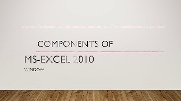 Introduction to the components of Microsoft excel 2010  window