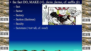 Etymology 101 (Lesson 20: fac fact ["do, make"] -- Brett Robbins