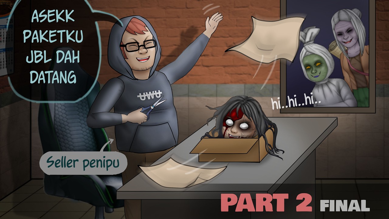 Seller Online Penipu 2 - Paket speaker kepala setan #HORORKOMEDI | Kartun Hantu Lucu