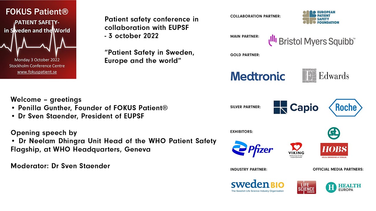 Patient Safety Conference 221003 Part 1 - Welcome and Keynote speech