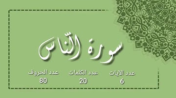 سورة الناس مكتوبة بصوت القارئ سعد الغامدي