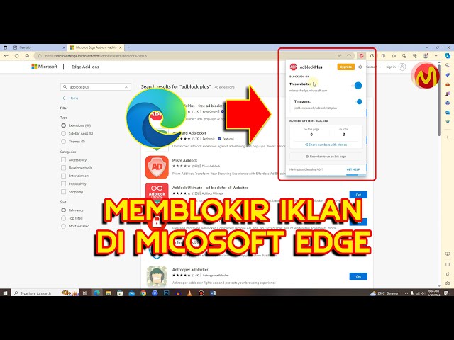 Cara Memblokir Iklan Ketika Browsing di microsoft Edge class=