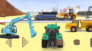 We built a bridge over the railway, the equipment was brought by train - Blocky Farm & Racing 4k