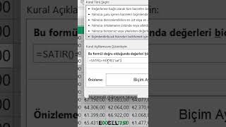 Excel'de Seçili Satırı Renklendirme | EXCEL 751
