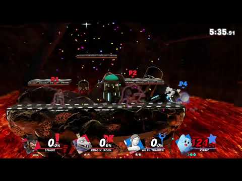 【スマブラSP】チーム戦　スネーク　キングクルール対Wii Fitトレーナー　カービィ【だれかと】