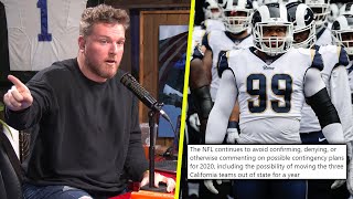 Could you see nfl teams, like the rams & chargers in high-risk areas
moving? this is a clip from pat mcafee show live 10am-noon est
mon-fri. use pro...