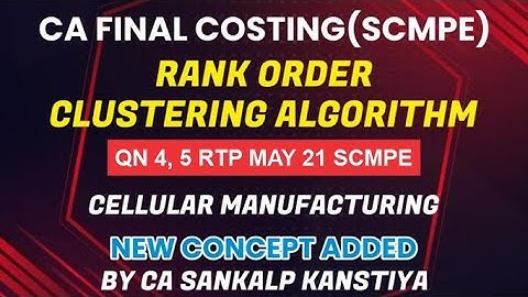 Qn 4 & Qn 5 RTP M21 SCMPE RANK ORDER CLUSTERING ALGORITHM