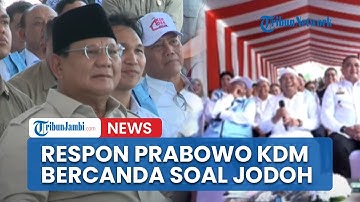 Respons Prabowo Saat Dedi Mulyadi Bercanda Soal Cari Jodoh, Presiden: Awas Kau